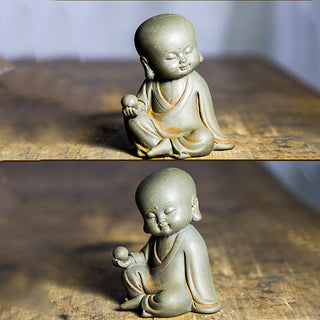 Buddha Gift Handmade Ksitigarbha Kwan Yin Guanyin Avalokitesvara Tathagata Iron Powder Rust Cast Resin Statue Home Decoration