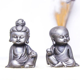 Buddha Gift Handmade Ksitigarbha Kwan Yin Guanyin Avalokitesvara Tathagata Iron Powder Rust Cast Resin Statue Home Decoration