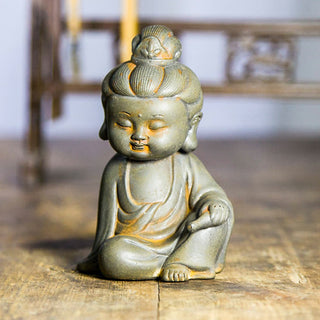 Buddha Gift Handmade Ksitigarbha Kwan Yin Guanyin Avalokitesvara Tathagata Iron Powder Rust Cast Resin Statue Home Decoration