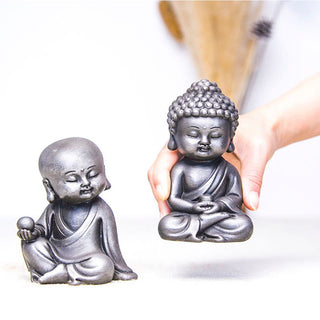 Buddha Gift Handmade Ksitigarbha Kwan Yin Guanyin Avalokitesvara Tathagata Iron Powder Rust Cast Resin Statue Home Decoration