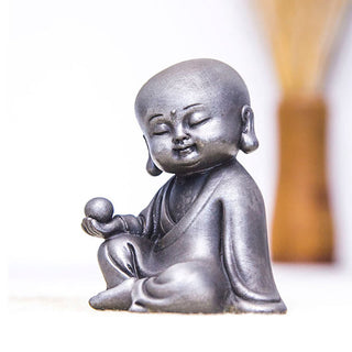 Buddha Gift Handmade Ksitigarbha Kwan Yin Guanyin Avalokitesvara Tathagata Iron Powder Rust Cast Resin Statue Home Decoration