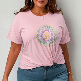 Buddha Gift OM Yellow Green Gradient Lotus Cotton Tee T-shirt