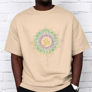 Buddha Gift OM Yellow Green Gradient Lotus Cotton Tee T-shirt