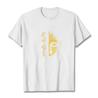 Buddha Gift Om Mani Padme Hum Golden Buddha Cotton Tee T-shirt