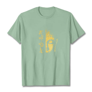 Buddha Gift Om Mani Padme Hum Golden Buddha Cotton Tee T-shirt