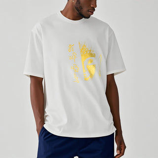 Buddha Gift Om Mani Padme Hum Golden Buddha Cotton Tee T-shirt