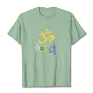 Buddha Gift Colorful Om Mani Padme Hum Cotton Tee T-shirt