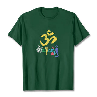 Buddha Gift Colorful Om Mani Padme Hum Cotton Tee T-shirt
