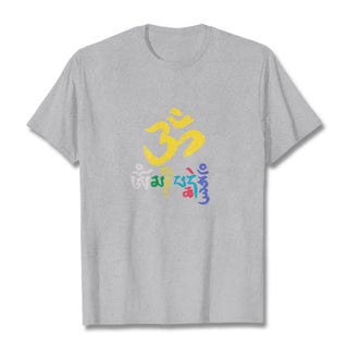 Buddha Gift Colorful Om Mani Padme Hum Cotton Tee T-shirt