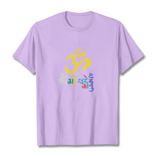 Buddha Gift Colorful Om Mani Padme Hum Cotton Tee T-shirt
