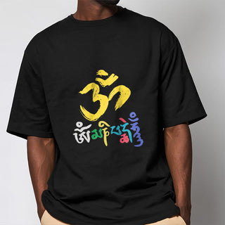 Buddha Gift Colorful Om Mani Padme Hum Cotton Tee T-shirt