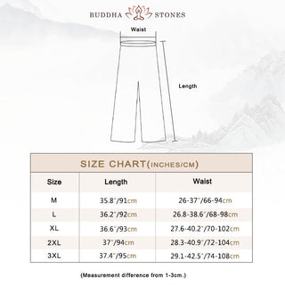 Buddha Gift 2Pcs Three Quarter Sleeve Long Sleeve Shirt Wide Leg Pants Meditation Cotton Linen Clothing Women's Set