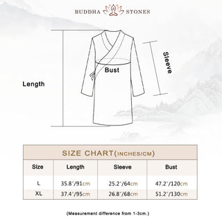 Buddha Gift 2Pcs V-Neck Men's Long Sleeve Shirt Top Pants Meditation Zen Tai Chi Cotton Linen Clothing Set