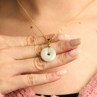 Buddha Gift Jade Peace Buckle Necklace Luck Pendant