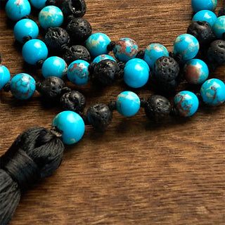 Buddha Gift Emperor Stone Lava Rock Beads Tassel Happiness Necklaces Pendants