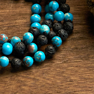 Buddha Gift Emperor Stone Lava Rock Beads Tassel Happiness Necklaces Pendants
