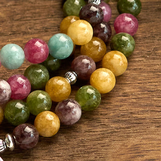 Buddha Gift 108 Mala Beads Multi-layer Natural Tourmaline Lotus Wisdom Bracelet