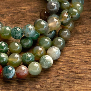 Buddha Gift 108 Mala Beads Natural Stone Indian Agate Lotus Calm Bracelet