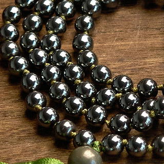 Buddha Gift 108 Mala Beads Natural Stone Hematite Tassel Powerful Bracelet