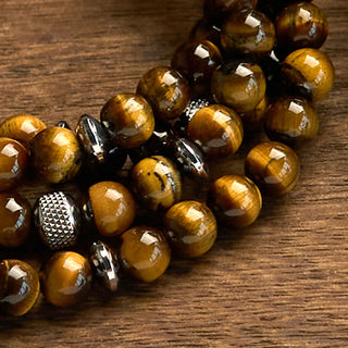 Buddha Gift 108 Mala Beads Natural Stone Tiger Eye Multi-turn Protection Bracelet