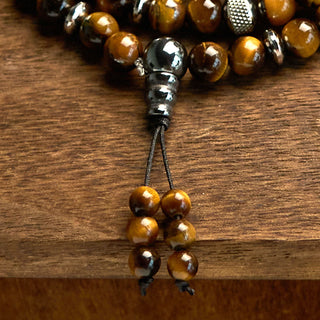 Buddha Gift 108 Mala Beads Natural Stone Tiger Eye Multi-turn Protection Bracelet