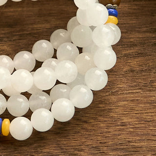 Buddha Gift 108 Mala Beads Natural Golden Silk Jade Wealth Luck Bracelet