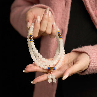 Buddha Gift 108 Mala Beads Natural Golden Silk Jade Wealth Luck Bracelet