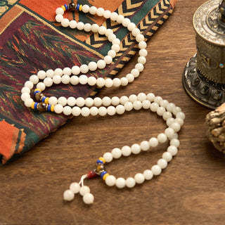 Buddha Gift 108 Mala Beads Natural Golden Silk Jade Wealth Luck Bracelet