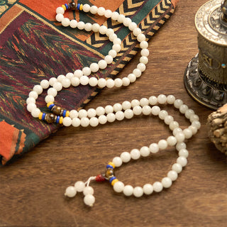 Buddha Gift 108 Mala Beads Natural Golden Silk Jade Wealth Luck Bracelet