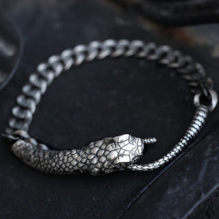 Buddha Gift Sterling Silver Snake Shape Texture Year Of The Snake Blessing Bracelet