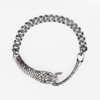 Buddha Gift Sterling Silver Snake Shape Texture Year Of The Snake Blessing Bracelet