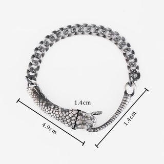 Buddha Gift Sterling Silver Snake Shape Texture Year Of The Snake Blessing Bracelet