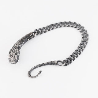 Buddha Gift Sterling Silver Snake Shape Texture Year Of The Snake Blessing Bracelet