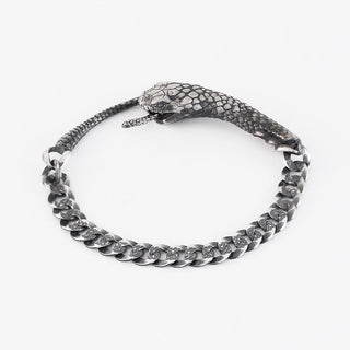 Buddha Gift Sterling Silver Snake Shape Texture Year Of The Snake Blessing Bracelet