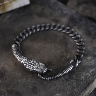 Buddha Gift Sterling Silver Snake Shape Texture Year Of The Snake Blessing Bracelet