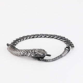 Buddha Gift Sterling Silver Snake Shape Texture Year Of The Snake Blessing Bracelet