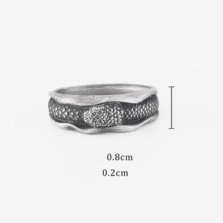Buddha Gift 999 Sterling Silver Snake-shaped Year Of The Snake Protection Ring