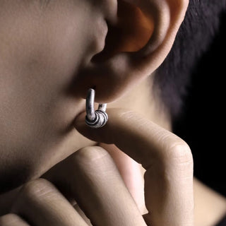 Buddha Gift 925 Sterling Silver Hand-hammered Protection Earrings