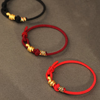 Buddha Gift 999 Gold Year of the Snake Design Handmade Luck Protection Rope Braided Bracelet