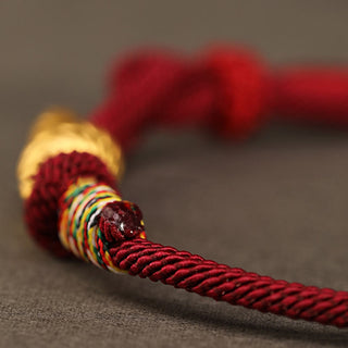 Buddha Gift 999 Gold Year of the Snake Design Handmade Luck Protection Rope Braided Bracelet