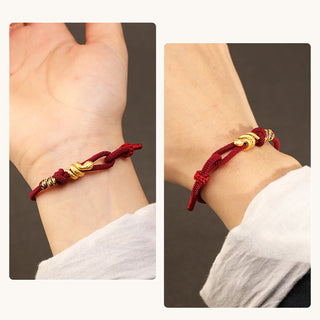 Buddha Gift 999 Gold Year of the Snake Design Handmade Luck Protection Rope Braided Bracelet