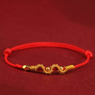 Buddha Gift 999 Gold Year of the Snake Handmade Luck Strength Braided Bracelet Anklet