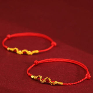 Buddha Gift 999 Gold Year of the Snake Handmade Luck Strength Braided Bracelet Anklet
