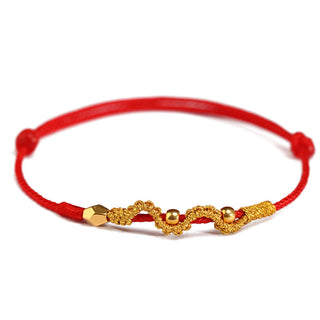 Buddha Gift 999 Gold Year of the Snake Handmade Luck Strength Braided Bracelet Anklet