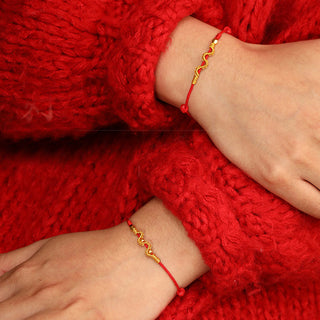 Buddha Gift 999 Gold Year of the Snake Handmade Luck Strength Braided Bracelet Anklet