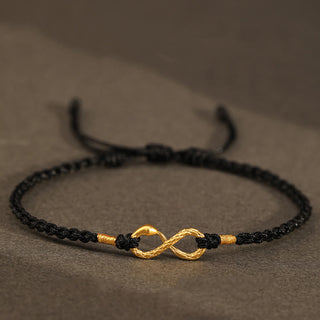 Buddha Gift 999 Gold Year of the Snake Eternal Endless Knot Infinity Handmade Luck Bracelet