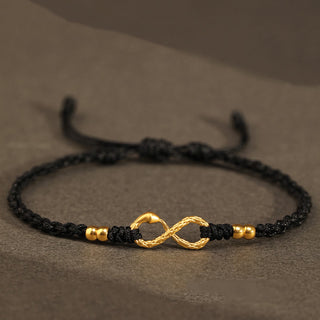 Buddha Gift 999 Gold Year of the Snake Eternal Endless Knot Infinity Handmade Luck Bracelet