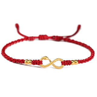 Buddha Gift 999 Gold Year of the Snake Eternal Endless Knot Infinity Handmade Luck Bracelet