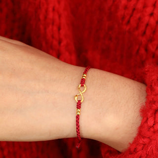 Buddha Gift 999 Gold Year of the Snake Eternal Endless Knot Infinity Handmade Luck Bracelet