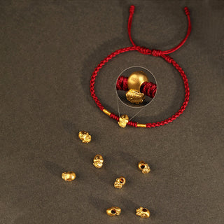 Buddha Gift 999 Gold Year of the Snake Handmade Fu Character Copper Coin Fortune Bracelet